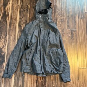 Men's Gray Raincoat Large